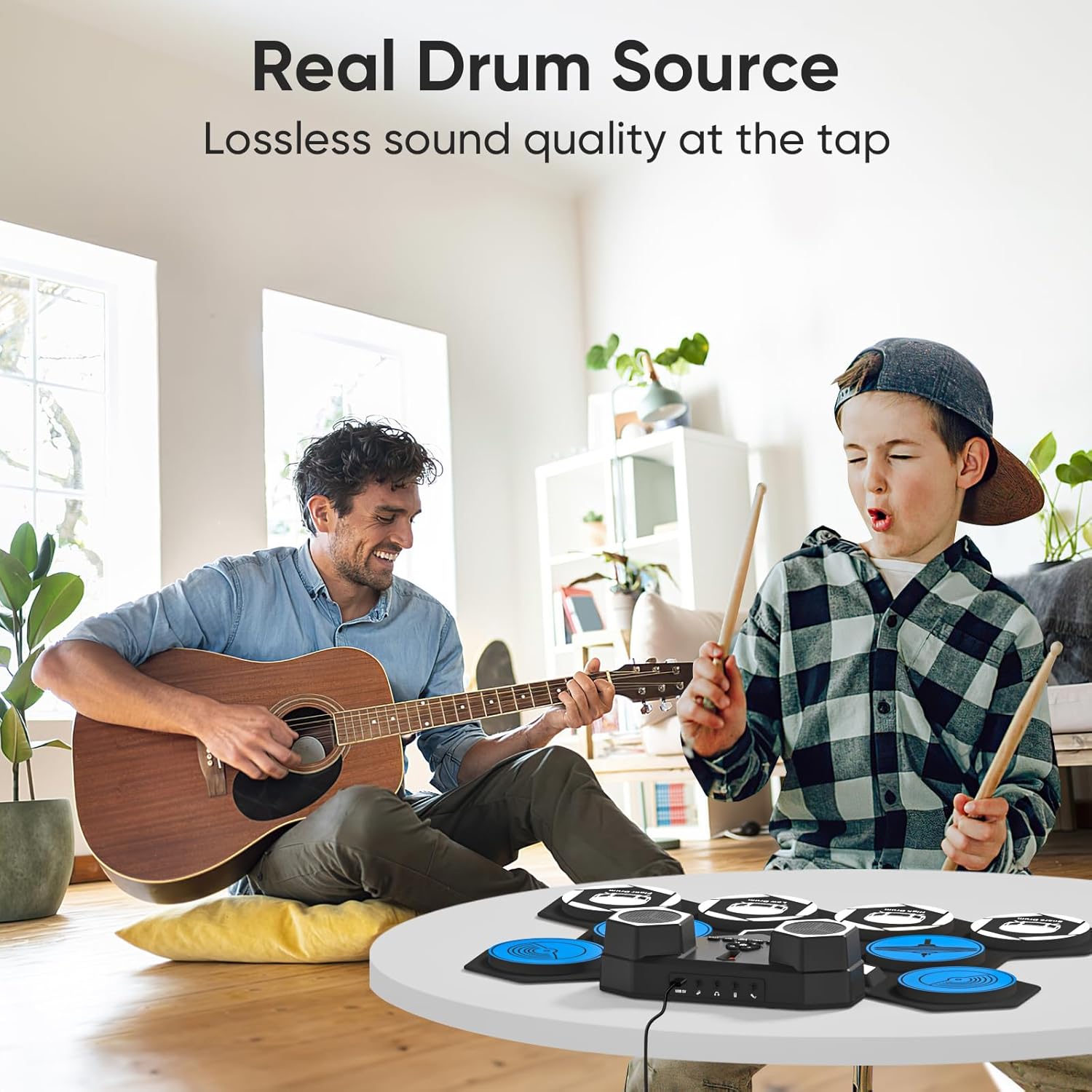 Electric Drum Set, 9 Drums Portable Practice Pad, Electronic Drum Kit with Built in Speakers, Drum Sticks, Headphone Out Jack, Christmas Birthday Gifts for Kids and Adults