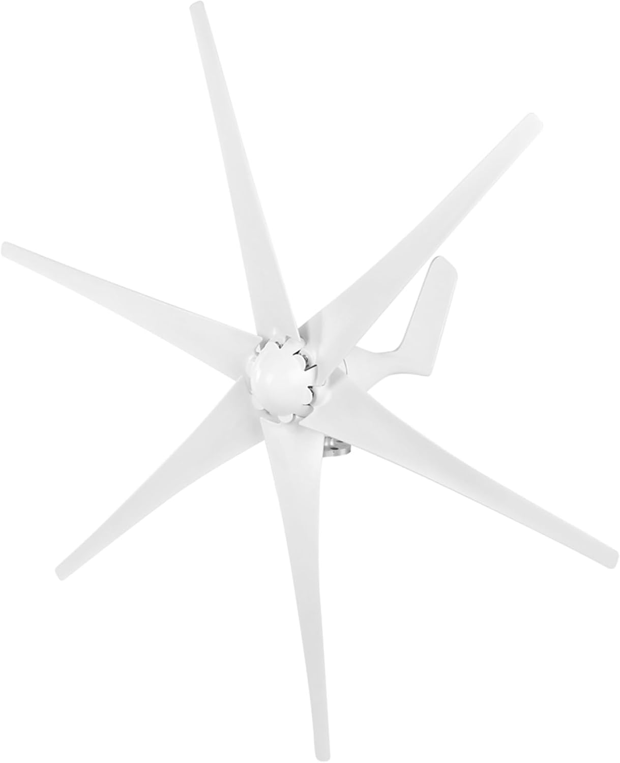 Jeanoko AC Wind Generator 800W Small Windmill Turbines for Patio Mobile Home Charging 6 Vane/Wing Generator (White #12)