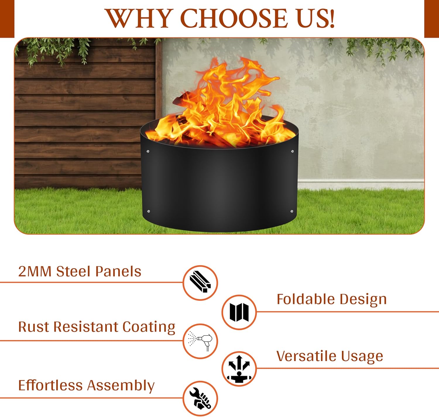 Simond Store Portable Fire Pit Ring Liner - 38