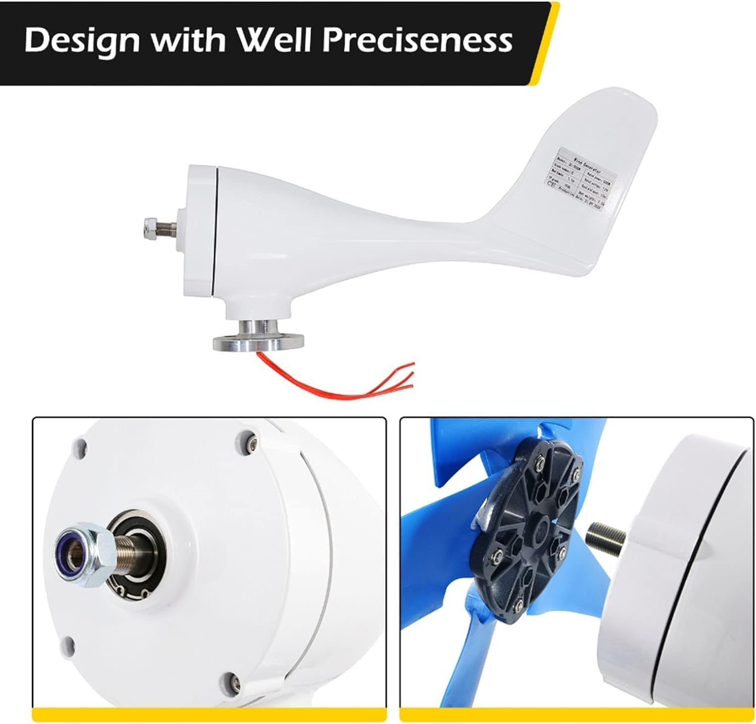 CHRISK 8000W 12V/24V/48V 5 Nylon Fiber Blades Wind Turbine Kit Small Wind Turbine Generator with Controller Windmill Boat RV Home