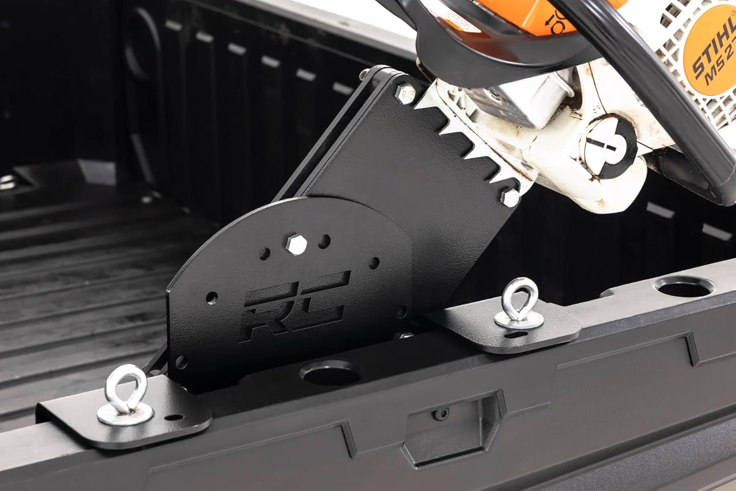 Rough Country Chainsaw Carrier Bed Side Mount for Polaris Ranger/Can-Am Defender - Secure Chainsaw Storage, Bolt-on Install, Fits Up to 18