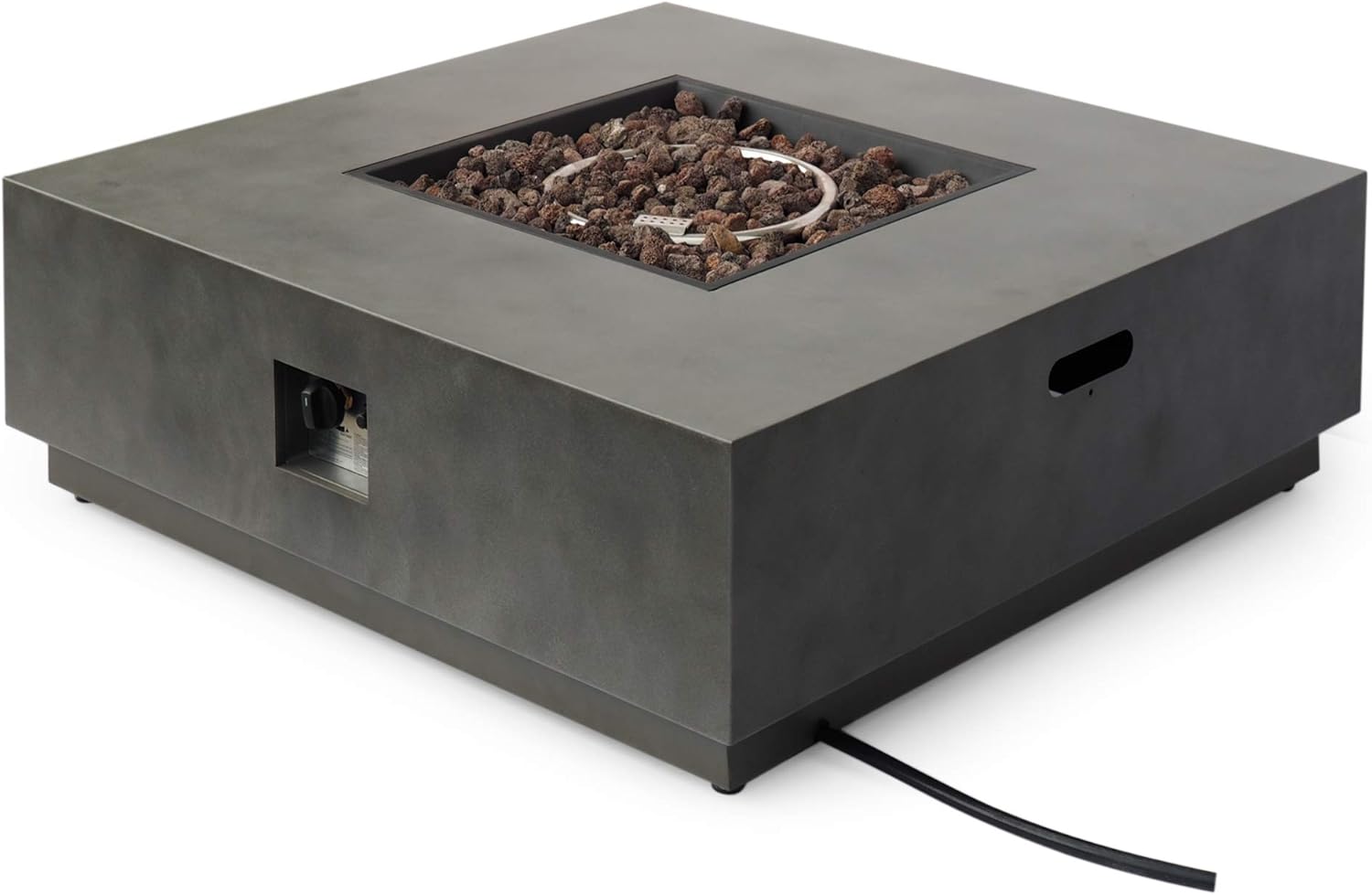 Christopher Knight Home Wellington Outdoor 50,000 BTU Square Fire Pit (No Tank Holder) - Concrete Finish