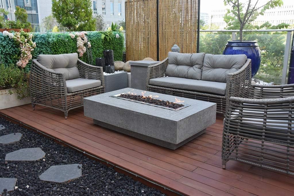 Fire Table Outdoor Fire Pit Hampton Fire Table with Elementi Brand-Propane