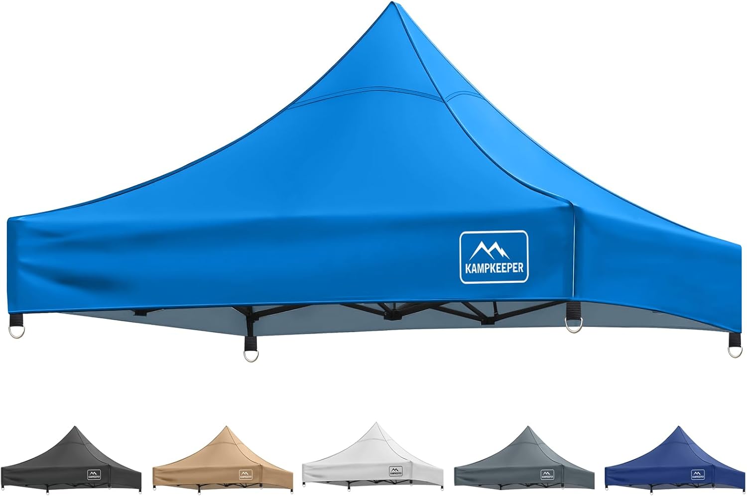 KAMPKEEPER Canopy Replacement Top, 10 x 10 Pop Up Canopy Top Cover for Canopy Straight Leg Tent,PU-Coated 500D Polyester,UP F50+ UV Protection,Flame Resistant and Waterproof(Top Only) (Light Blue)