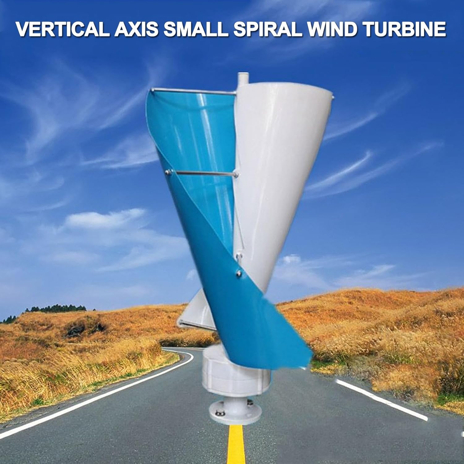 100w Spiral Wind Turbine Generator, Small Wind Turbine Generator with Vertical Axis for Engineering, Breeze Start Suitable for Home, Outdoor Engineering Wind Turbine Generator, 12v Voltage