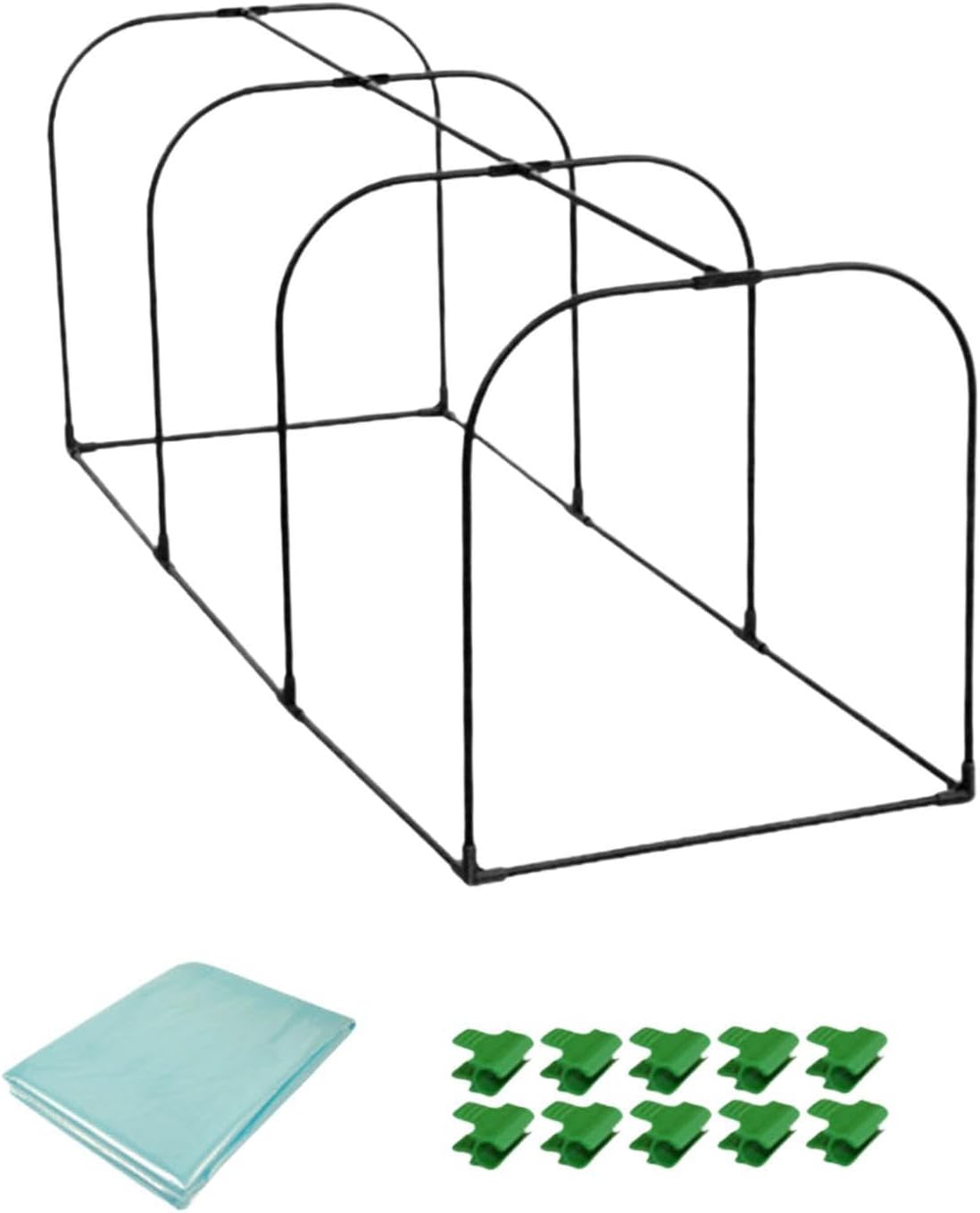 Greenhouse Film Hoop Set Small Green House with Film Easy Assembly Garden Greenhouse for Outdoor Flowers Growing Fruit Patio, Length 150cm