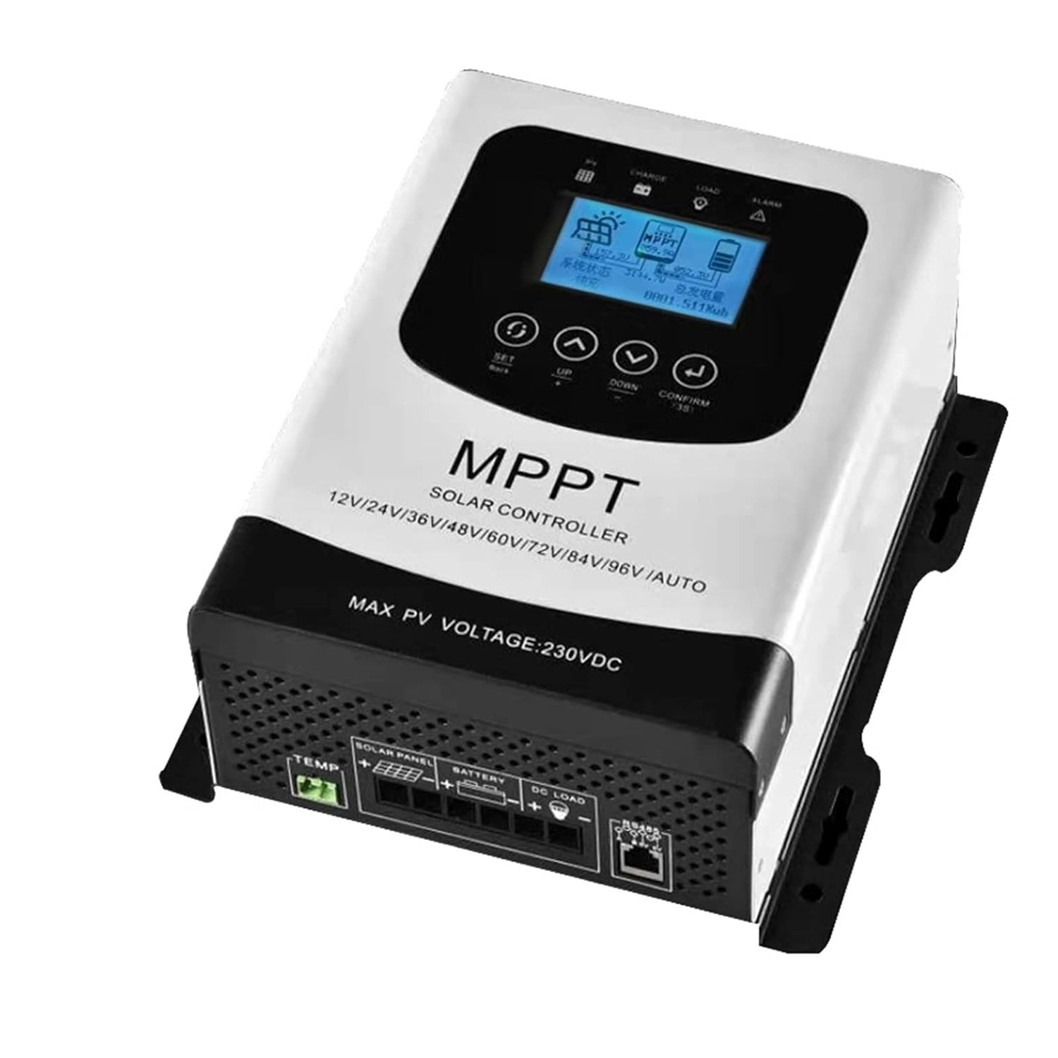 Solar Controller, 12V 24V 48V 60V 72V 96V 50A 60A 80A MPPT Solar Charge Discharge Controller PV Regulator 230VDC for Lifepo4 Lithium Gel Battery(80A)