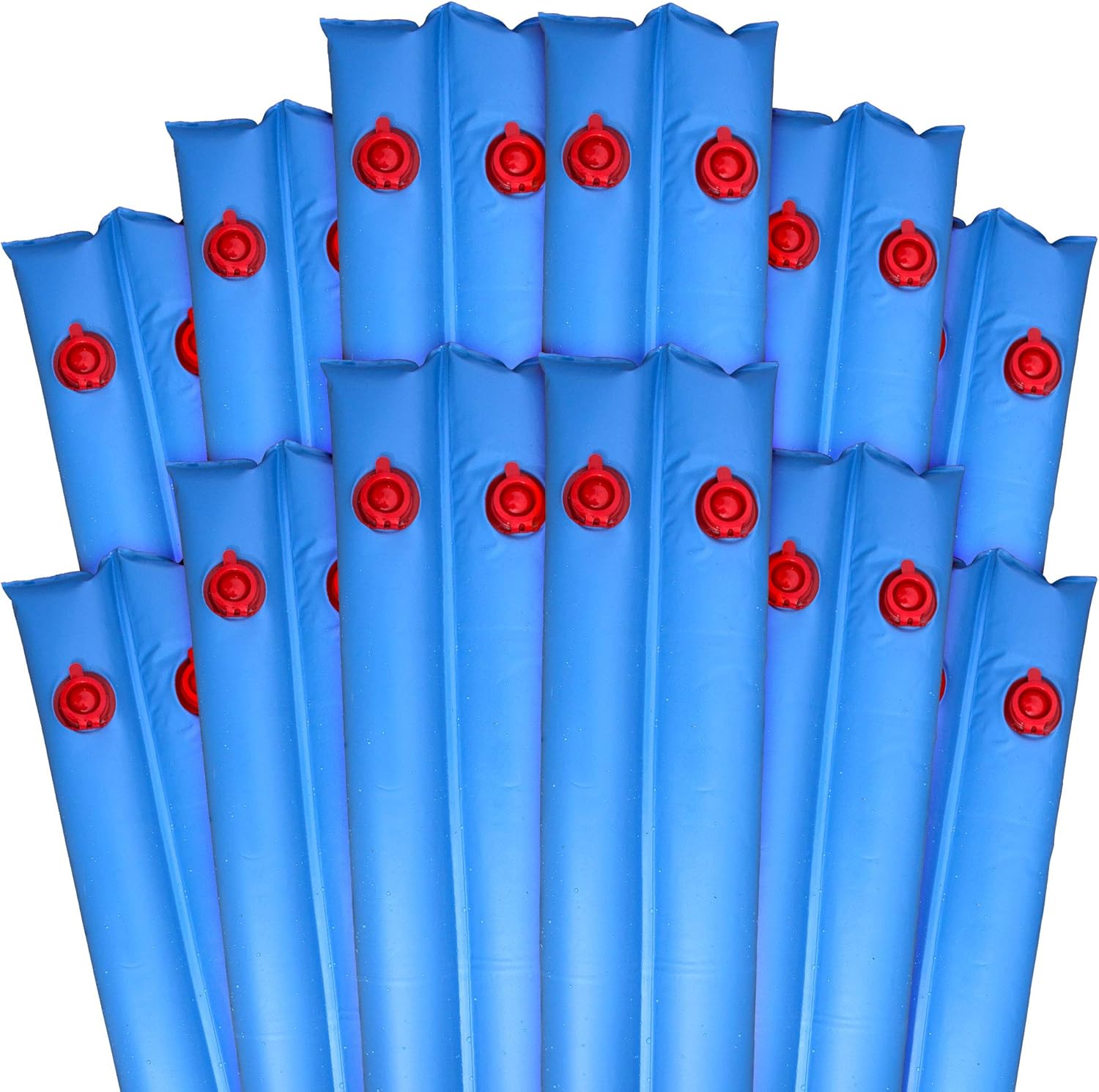 Robelle 10 ft. 12-Pack Extra Heavy Duty Blue Double Chamber Pool Cover Weights, .42 MM Thick Vinyl, Pool Water Bags, Water Tubes