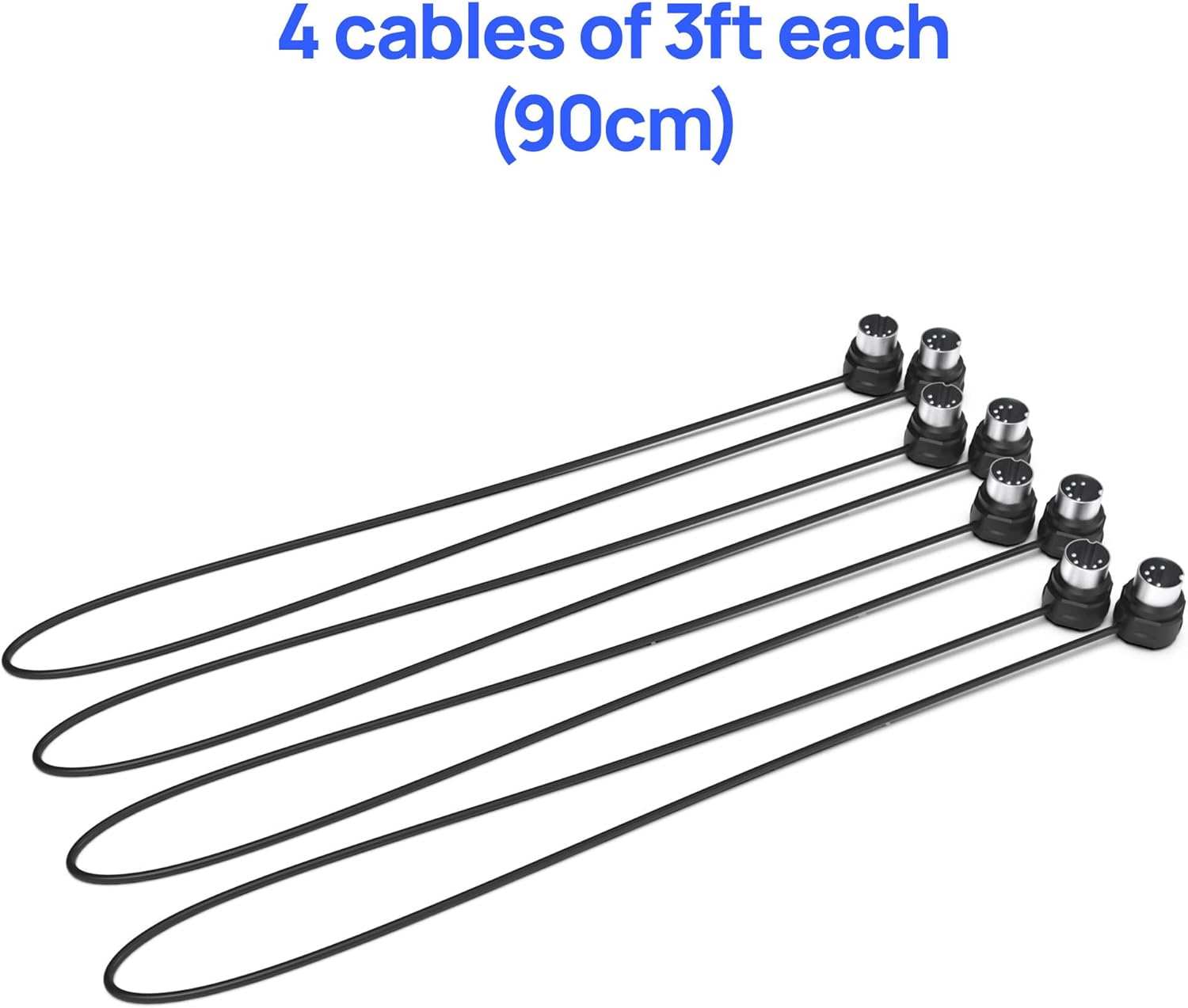 CME H4MIDI WC + 4-Pack 3-FT MIDI Cables - USB Host MIDI Interface with Router, Mapper & Filter + 4-Pack 3-FT 5-pin DIN MIDI Cables for compact spaces