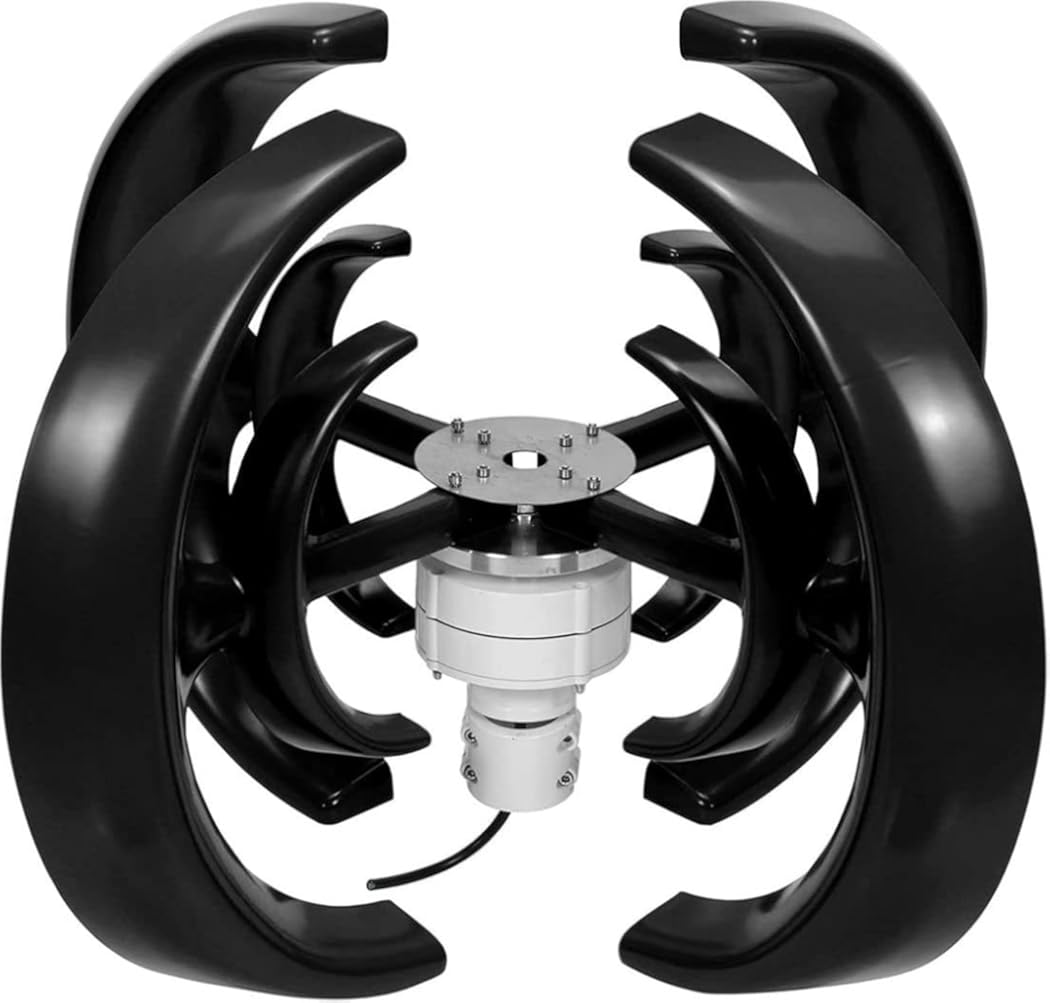 LiuSj JUnSt 9000W Vertical Axis Wind Turbines Generator Lantern 4 Blades Motor Kit Windmill Energy Charge Turbines for Home Camping(Black)