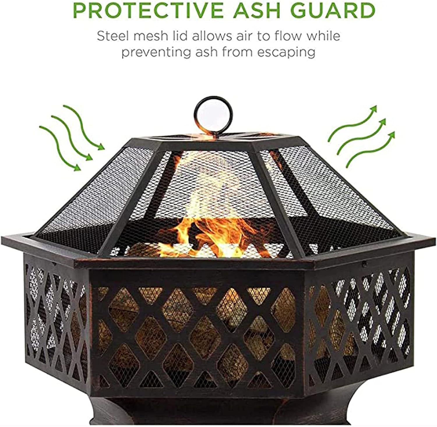 Wood Burning Fire Pit Backyard Patio Garden Fireplace BBQ Grill Fire Pit Bowl 2 in 1 Fireplace for