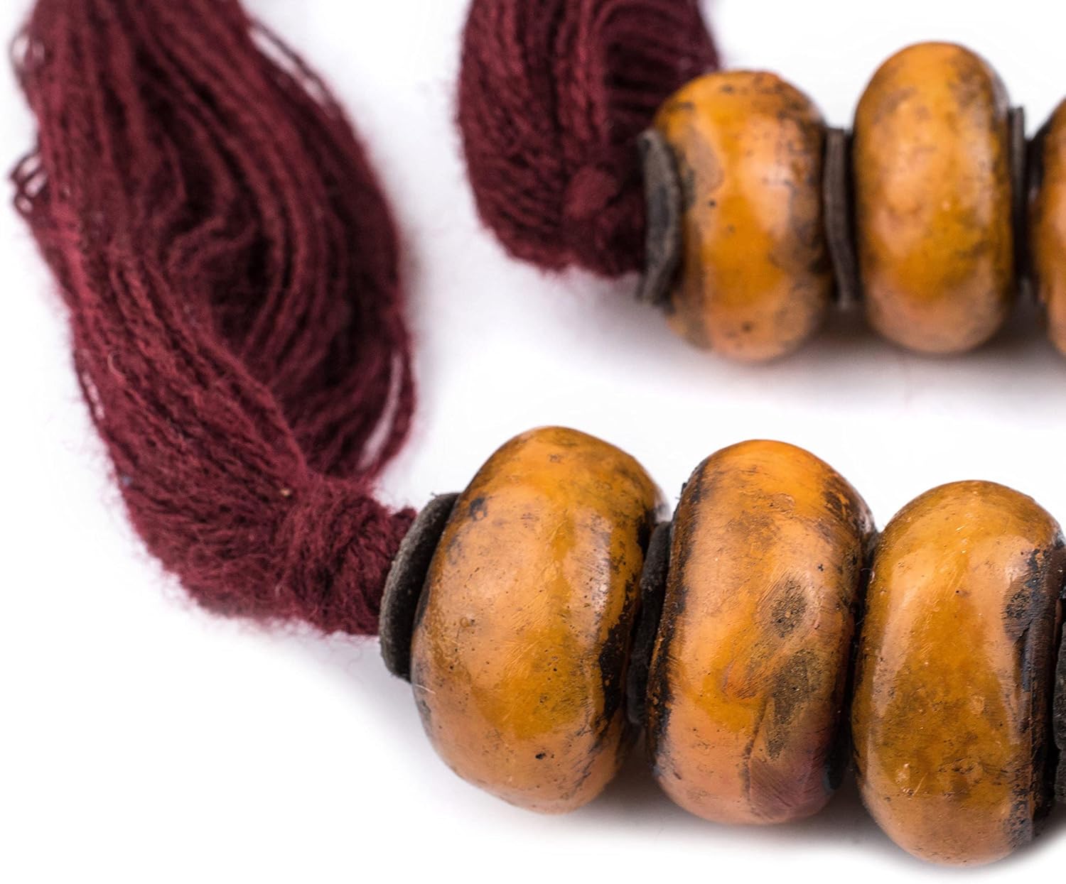 The Bead Chest Honey Moroccan Resin Beads Extra Large 37mm Morocco African Orange Round Large Hole 38 Inch Strand Handmade