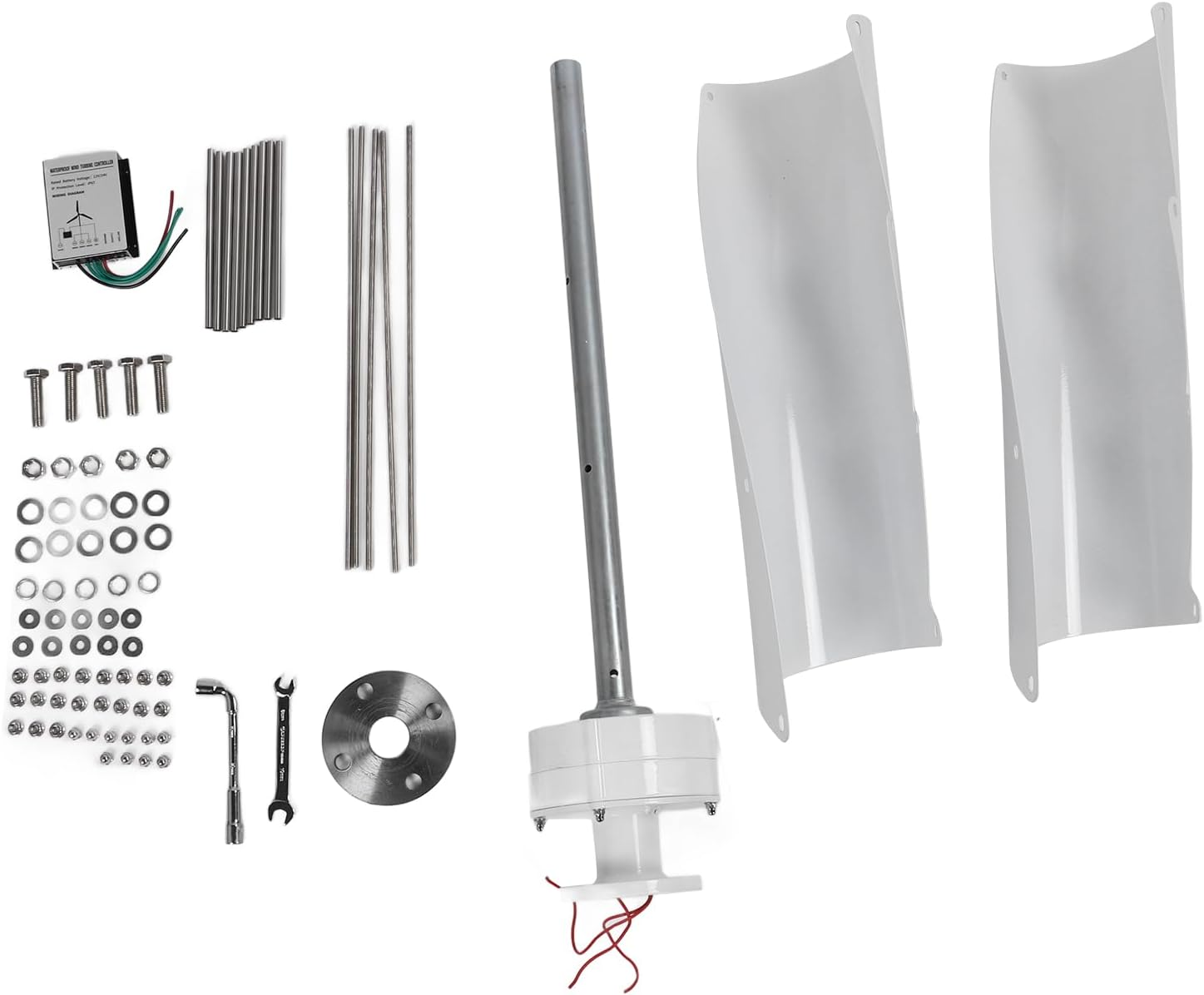 600W Vertical Axis Wind Turbine Generator, 10m / s Speed Permanent Magnet Generator with Controller, Windmill Generators, Electric Power Generator (12V)