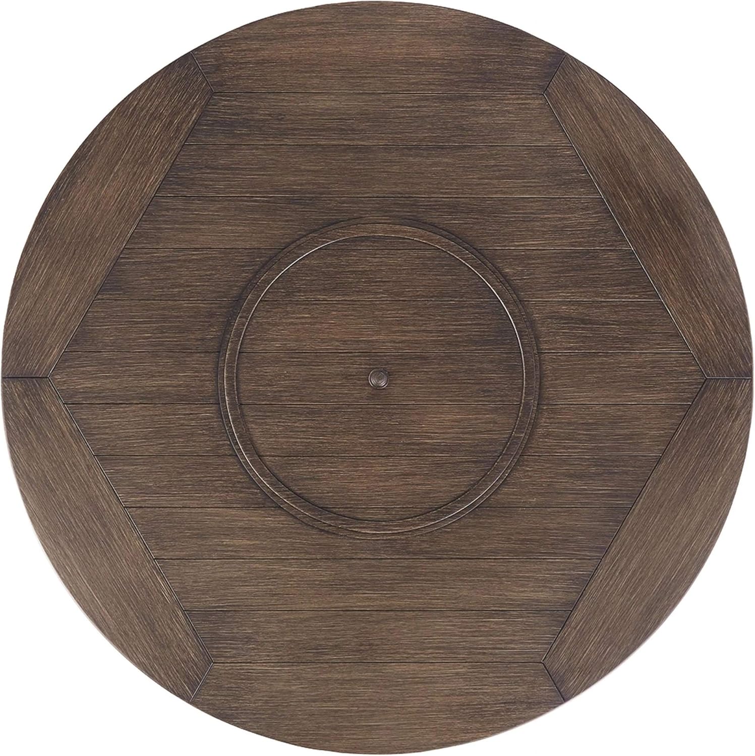 Benjara BM210647 48 Inches Round Fire Pit Table with Handwoven Resin Wicker, Brown