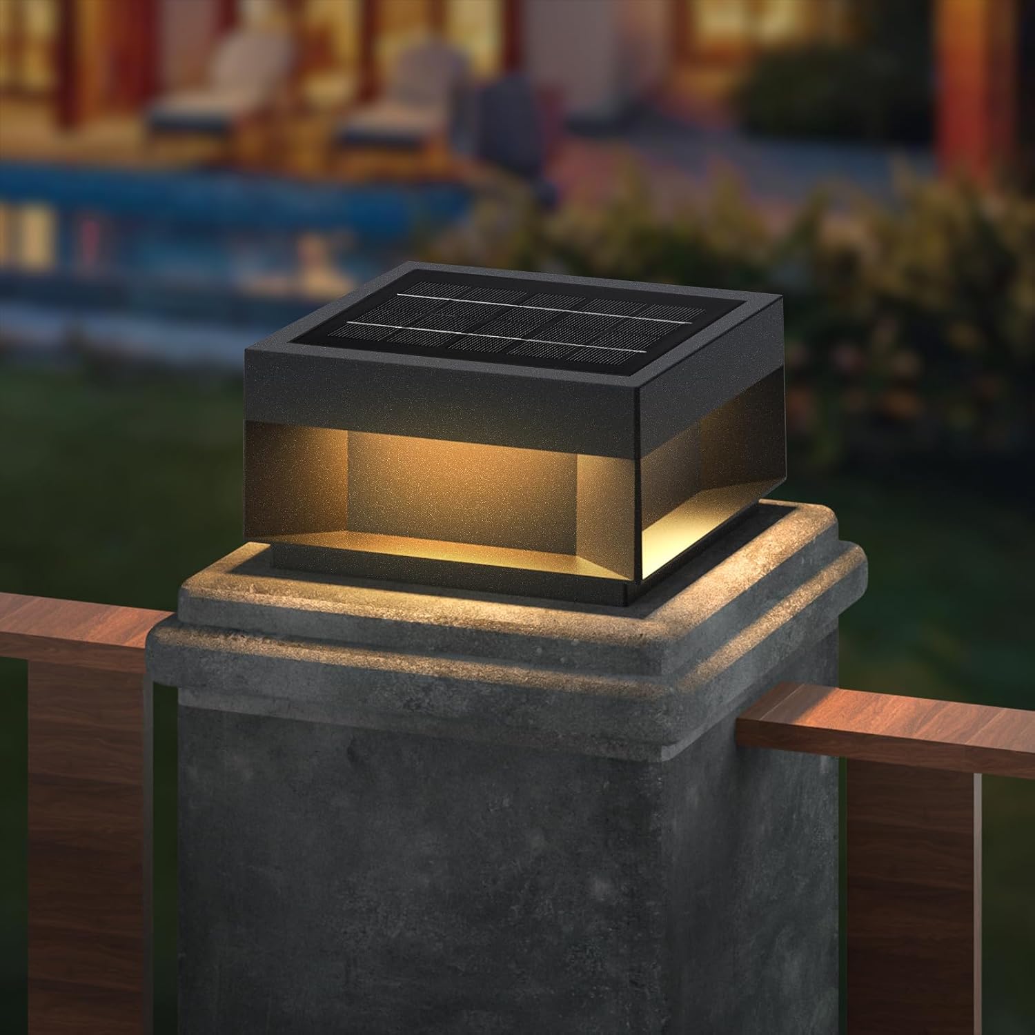 Modern Solar Landscape Post Light, 9.8