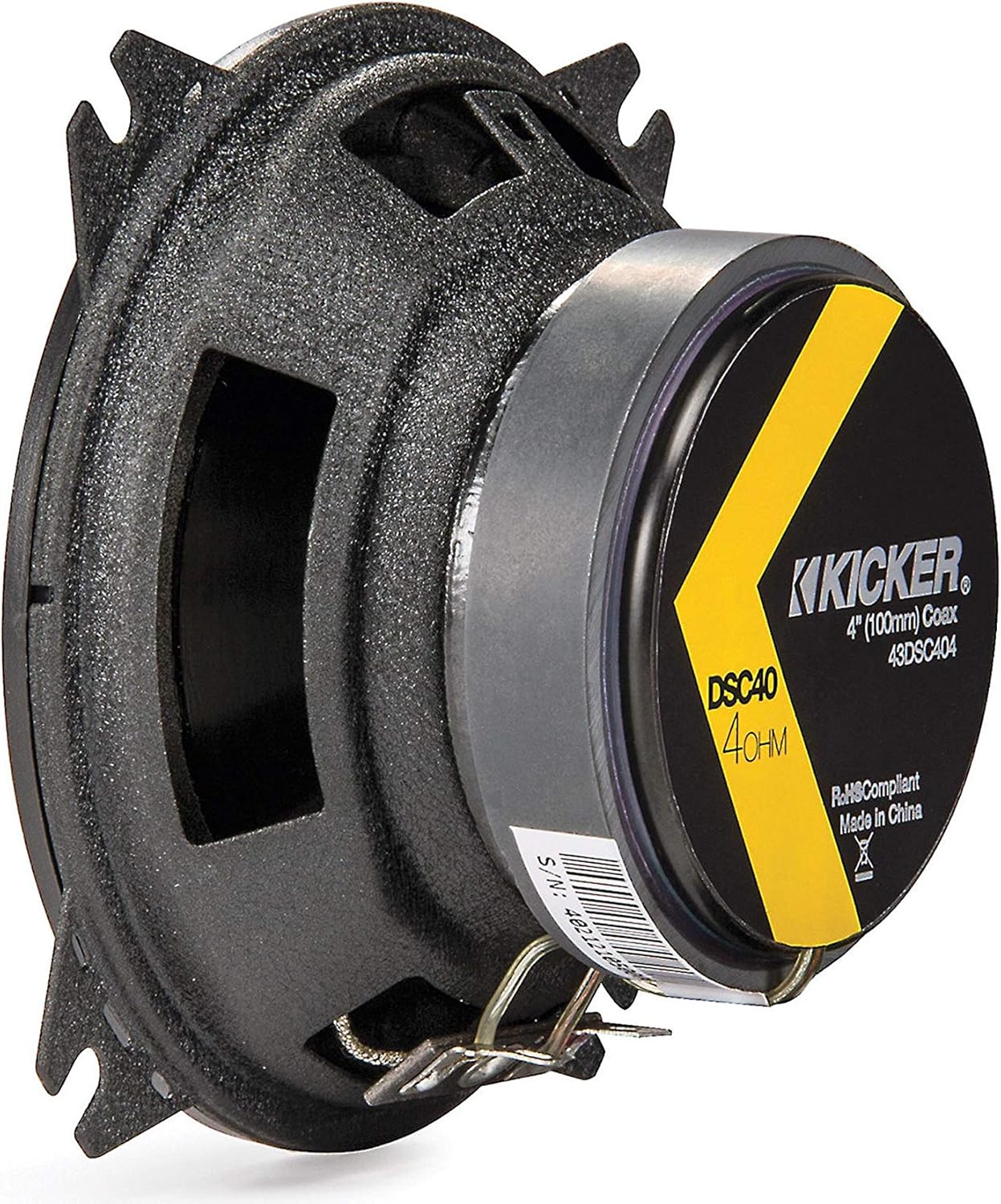 KICKER DSC40 4-Inch (100mm) Coaxial Speakers, 4-Ohm (Pair)