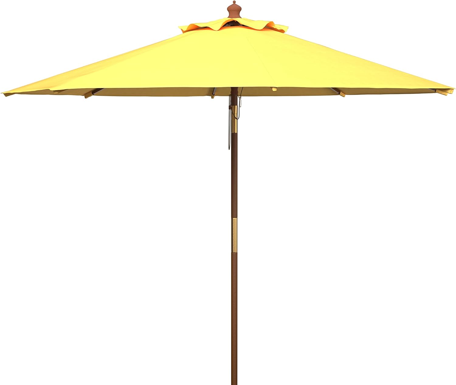 Safavieh PAT8009A Collection Cannes Beige 9Ft Wooden Outdoor Umbrella, 9-Foot