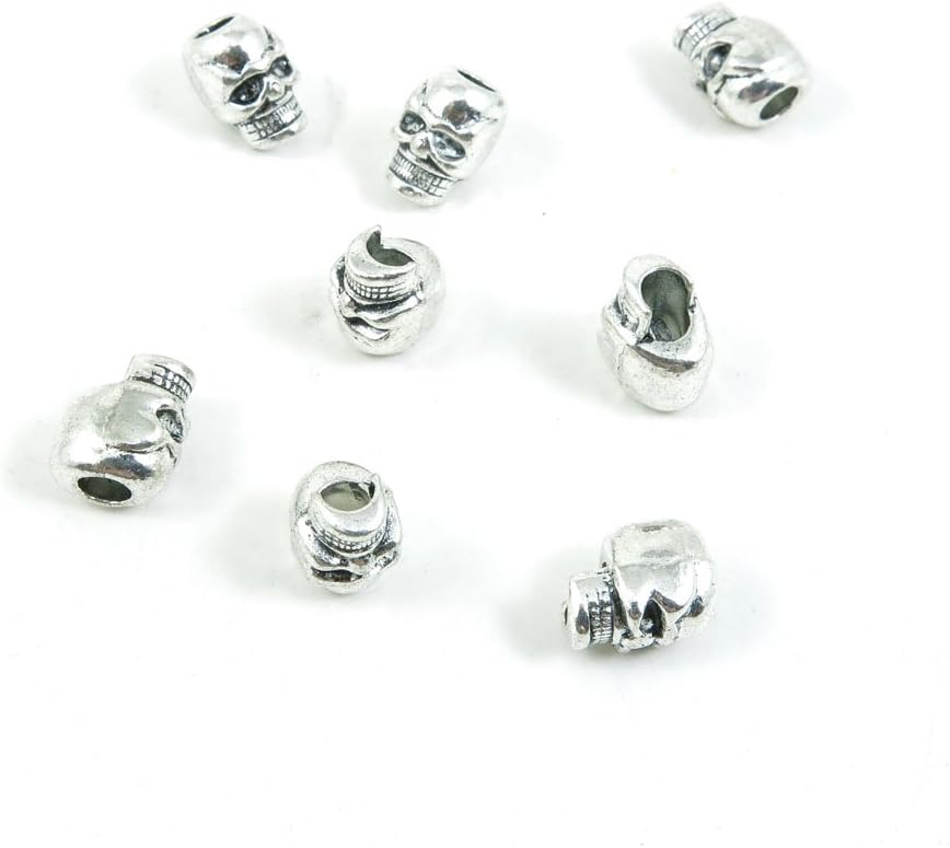 990 Pieces Antique Silver Tone Jewelry Making Charms Findings Fashion Wholesale Supplies Pendant Lots Bulk Supply SC2606 Skull Loose Beads
