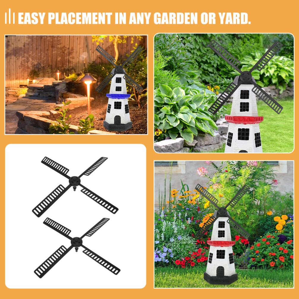 Alipis 20pcs Solar Windmill Accessory Plastic Windmill Blades for Outdoor Garden Decor Eye-catching Design for Lawn Patio