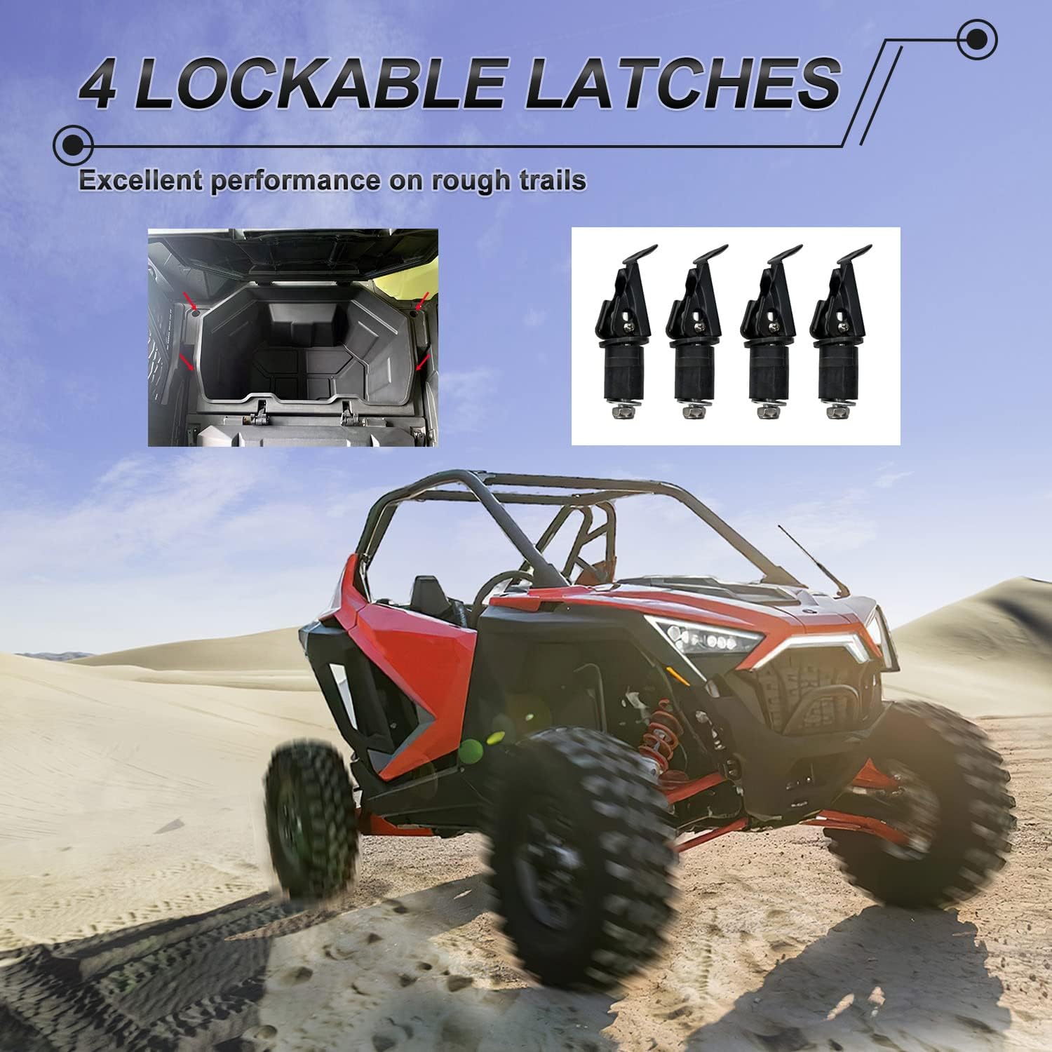 73 QT Rear Cargo Box Compatible with Polaris RZR PRO XP, UTV Forward Water-resistant Storage Box Compatible with RZR PRO XP LE 4 2020 2021 2022 2023 2024 2025 Accessories,Repalce #2883751