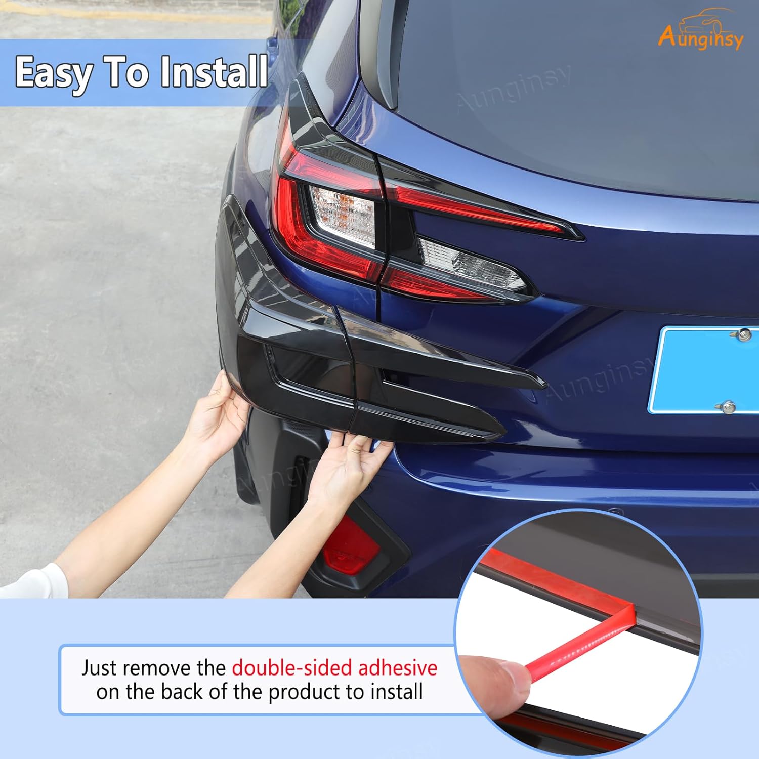 Car Rear Tail Light Lamp Cover Compatible with Subaru Crosstrek GU 2024 2025 Taillight Lamp Shell Shade Frame Bezels Trim Frame Rear Headlight Decorative Cover Protector ABS Exterior Accessories