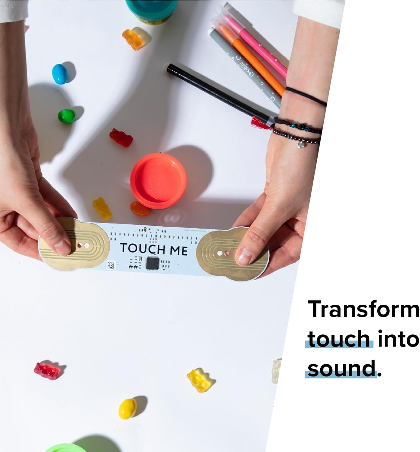 TouchMe | MIDI Controller | The musical instrument that turns skin, water, or flowers into sound | Play with friends or alone. As the area of touch and intensity changes, the sound changes too!