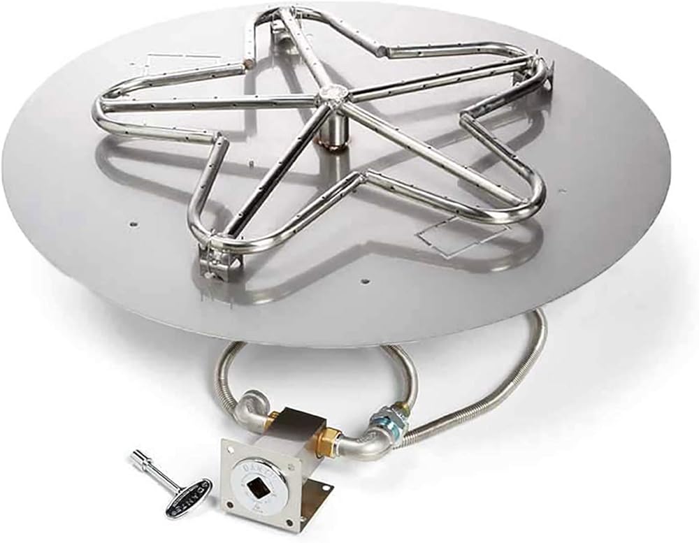 HPC Fire Match Light Gas Fire Pit Kit (TOR-PENTA30MLFPK-FLEX-NG), 30