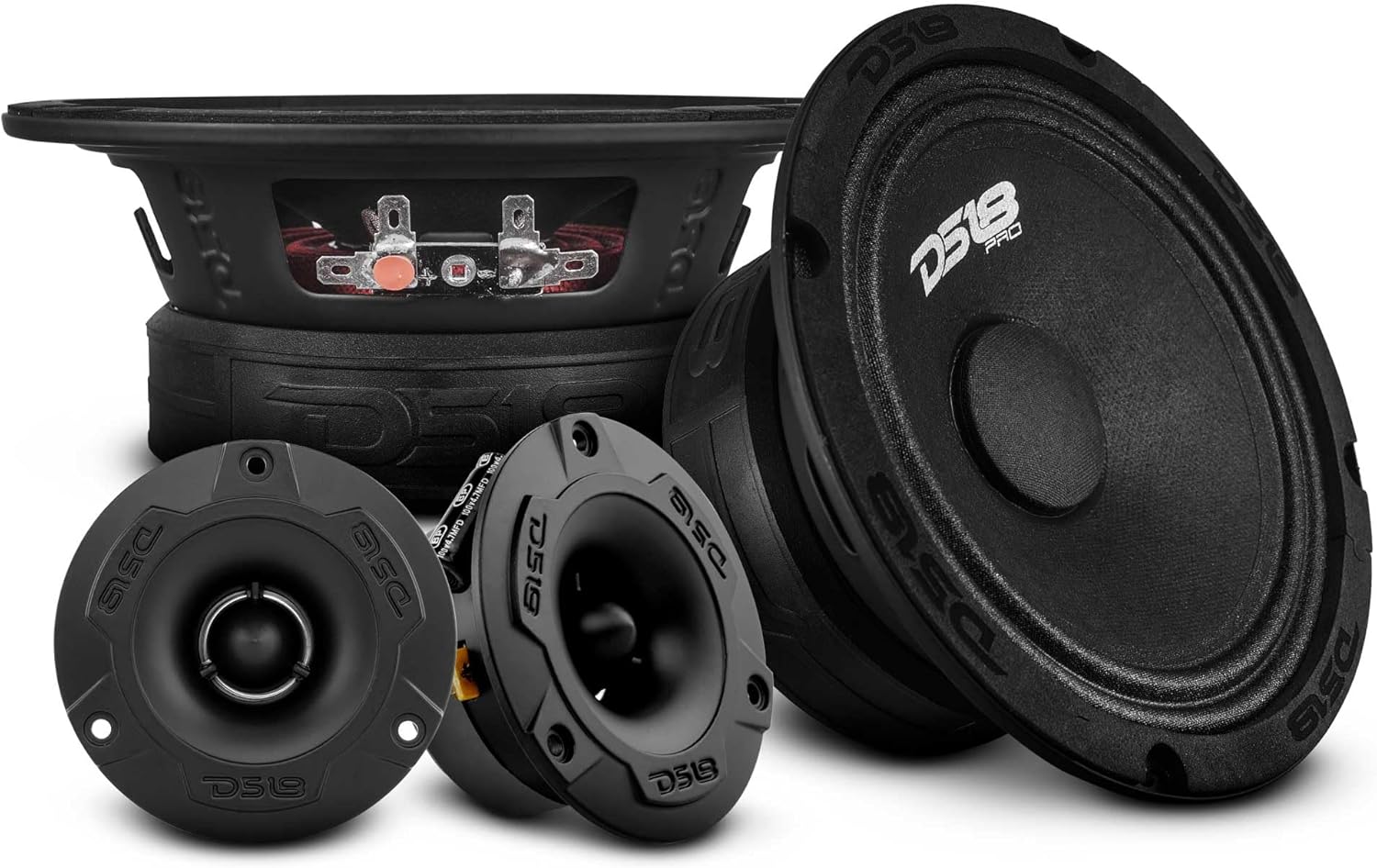 DS18 PRO-GM6.4PK Mid and High Complete Package - Includes 2X Midrange Loudspeaker 6