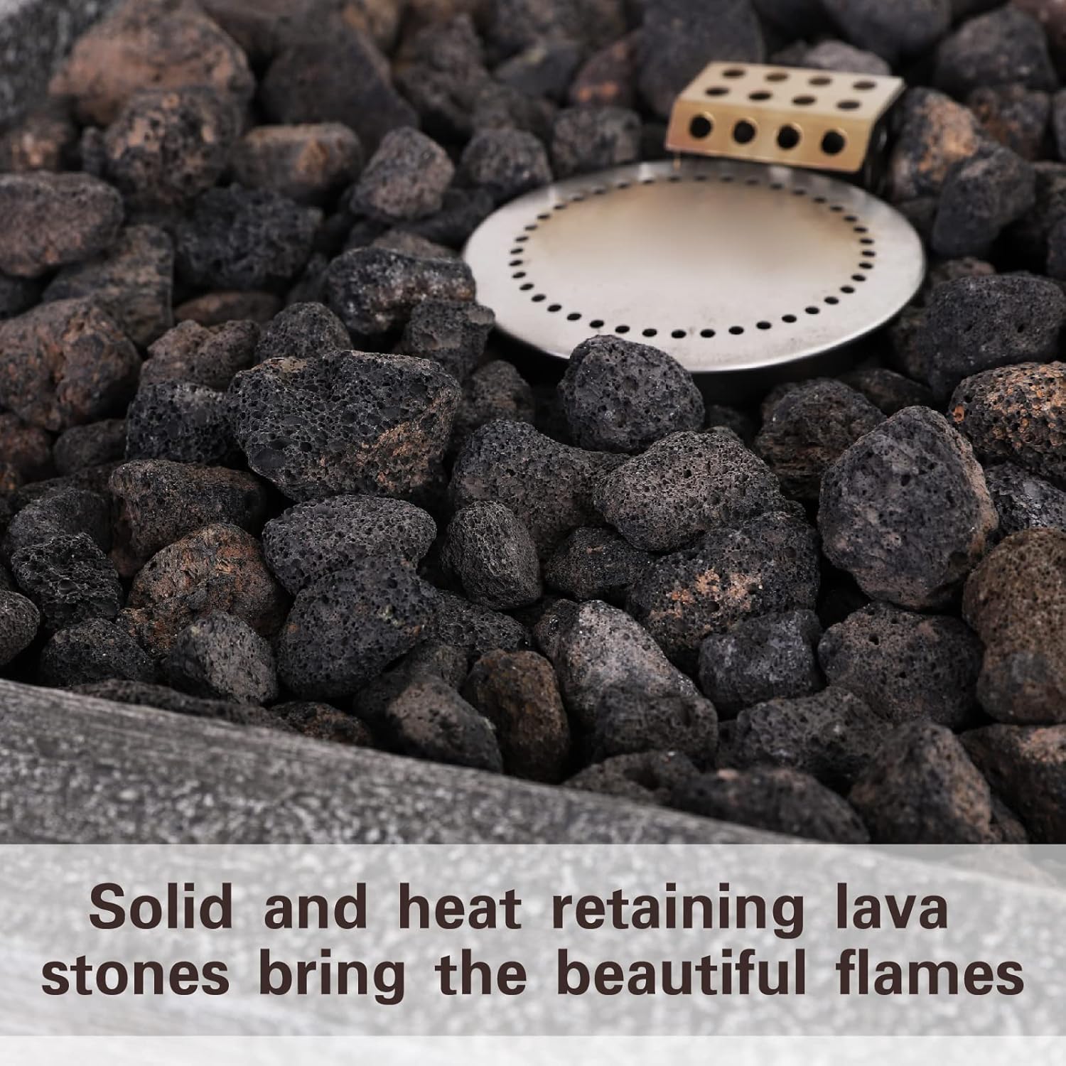 Gas Fire Pit 30,000 BTU Column Firepit Outdoor Propane Fire Pit for Patio Garden Camping Outdoor Fireplace Heating Terrafab Base with Lava Rocks and Waterproof Cover