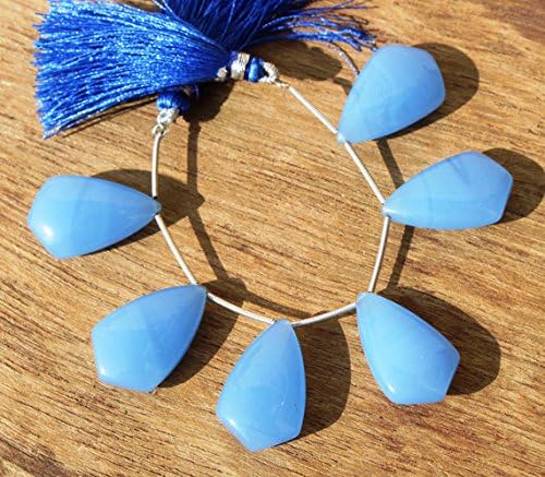 13 inch natural beads strand of 15x25mm faceted arrowhead aqua chalcedony gemstone briolletes beads for DIY jewelry - necklace, bracelet, earring, ring.