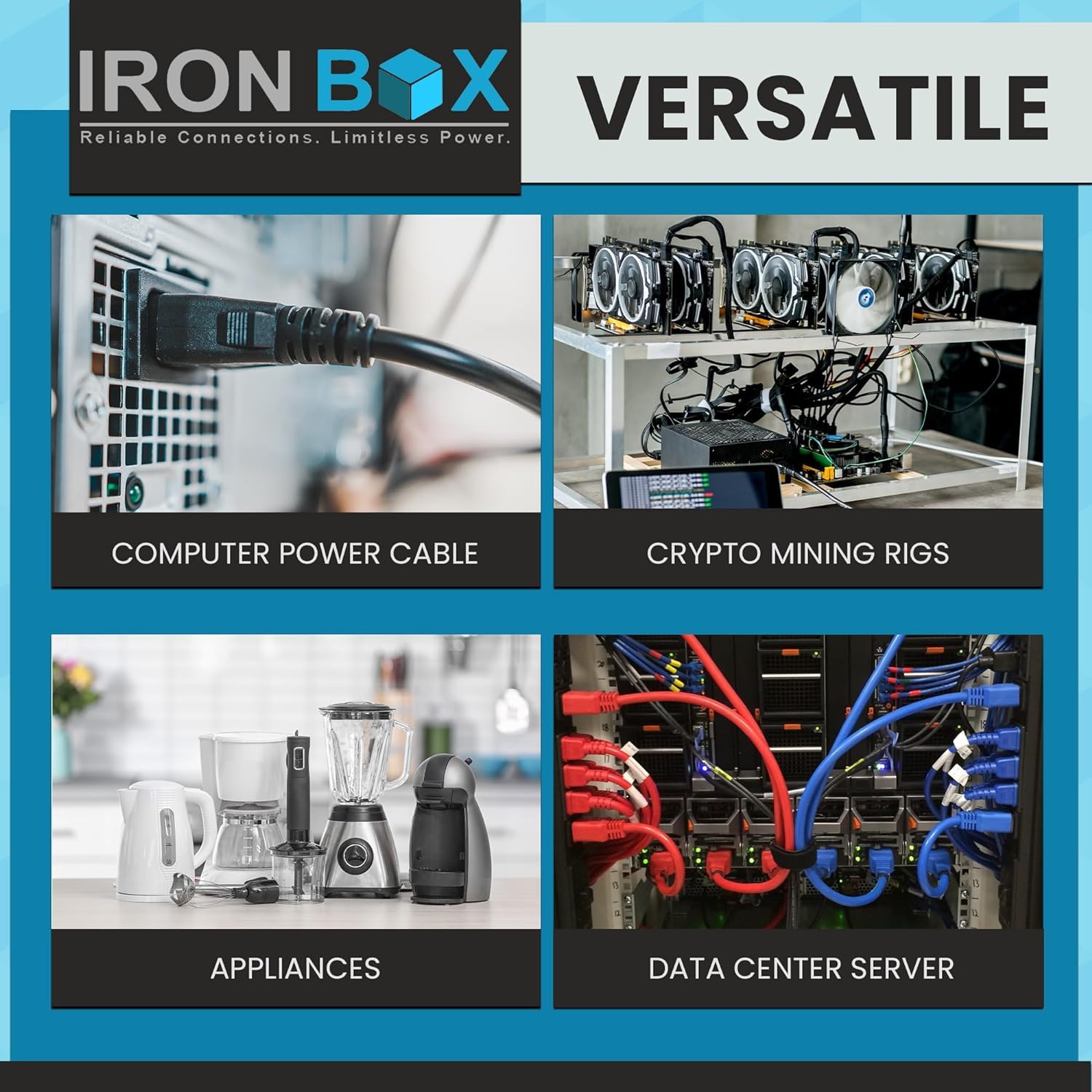 IronBox Electric NEMA L21-20P to L21-30R Plug Adapter - 20A, 208V, 12 AWG SJOOW - UL Listed Twist Lock Extension Cord - Heavy Duty Plug & Connector Cable for Generator, RV, Data Centers & More (75ft)