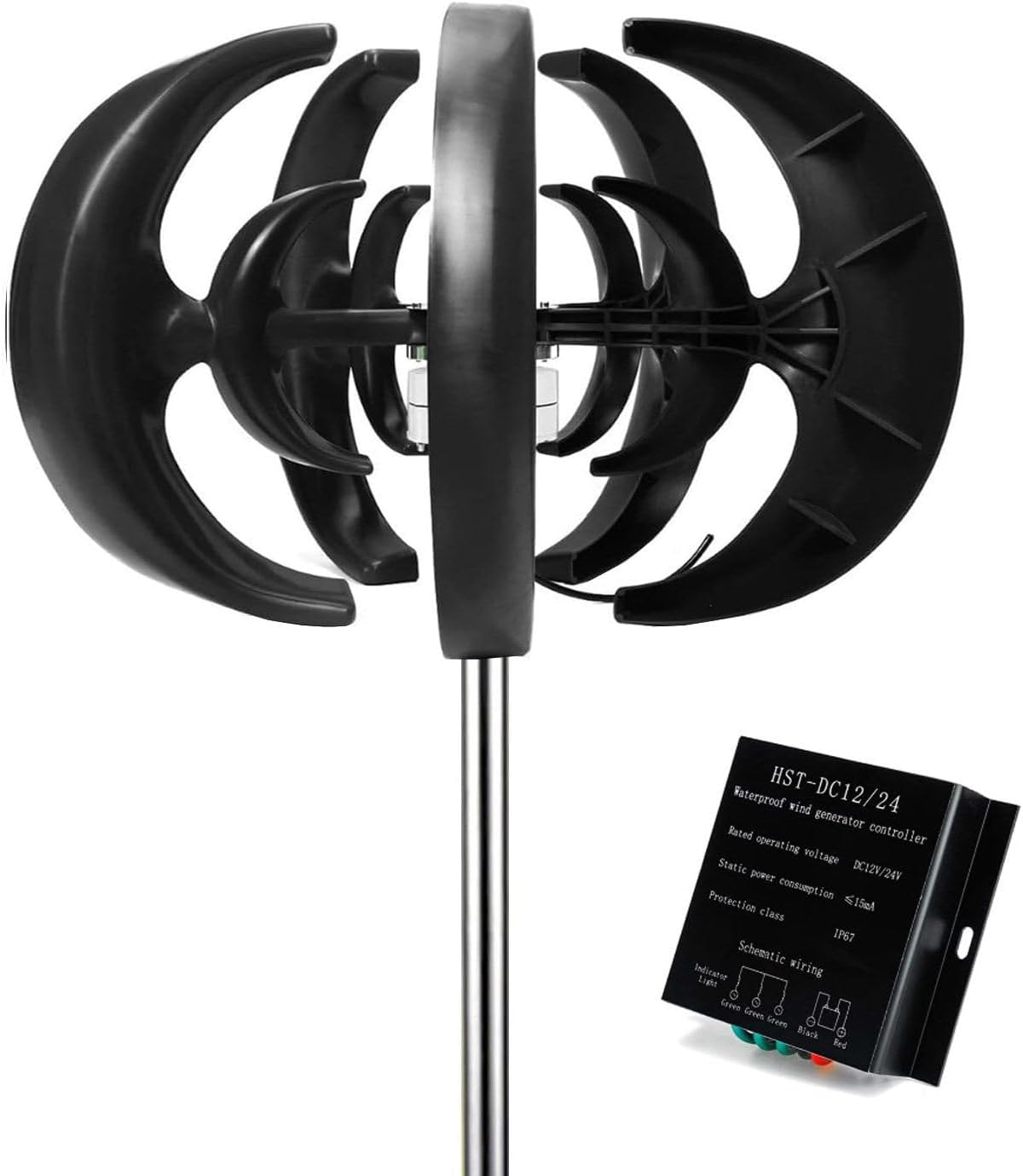 1000W Vertical Axis Wind Turbine Generator - Magnetic Levitation 12V/24V for Home & Marine Use - Efficient Renewable Energy Solution, Durable & Quiet Wind Power System