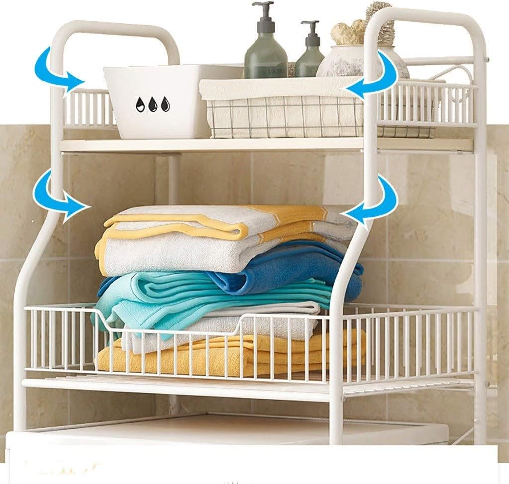 Washing Machine Over Toilet Storage Rack, Bathroom Tower Storage Rack, 2 Layer Drum Storage Rack (B)