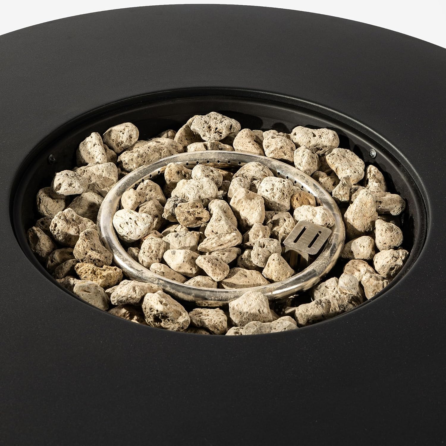 32'' Round Gas Fire Pit, 50,000 BTU Steel Outdoor Fire Tables, Fire Table with Lid, Add Warmth & Ambience to Gatherings and Parties On Patio Deck Garden Backyard, Black.