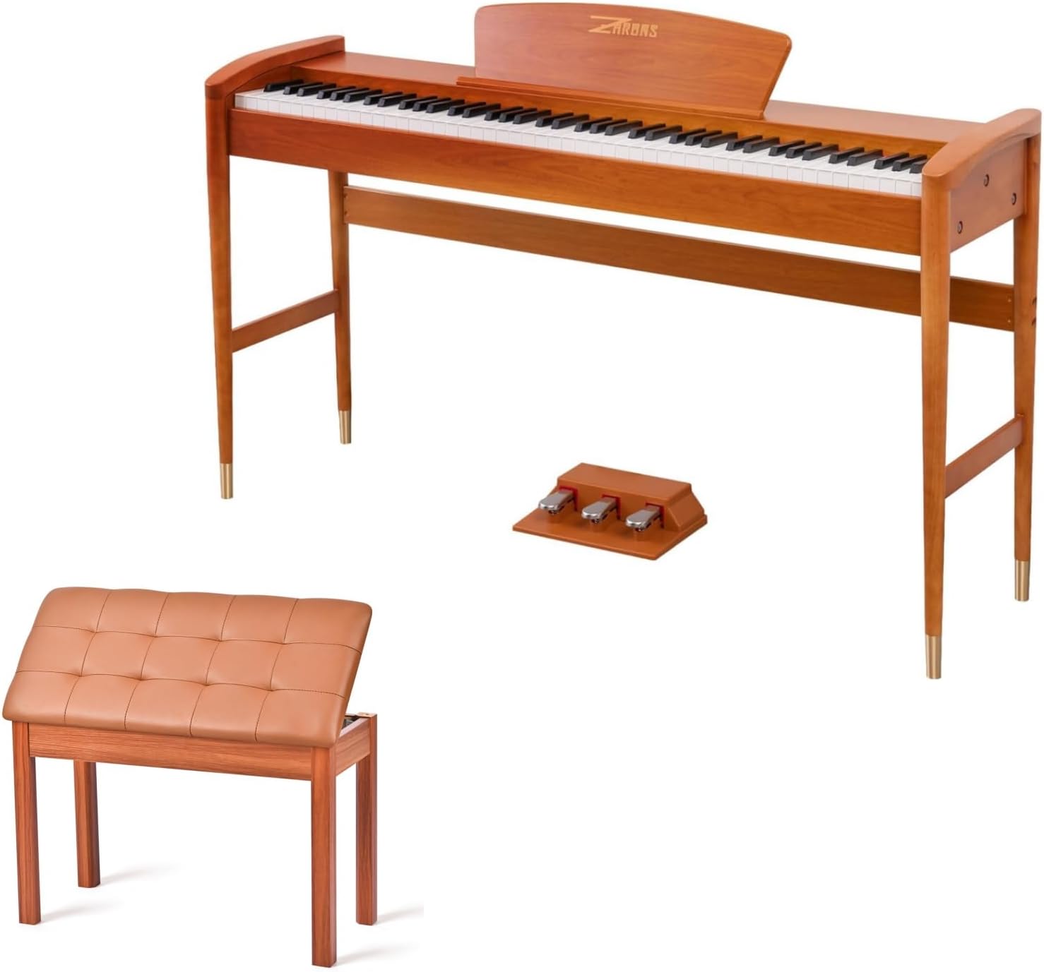 ZHRUNS 88 Key Piano Keyboard Digital Piano with Solid Wood Furniture Stand