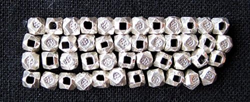 Full Funk Ethnic Thai Karen 97% Silver Beads - Chisel Delica - 7 Pieces