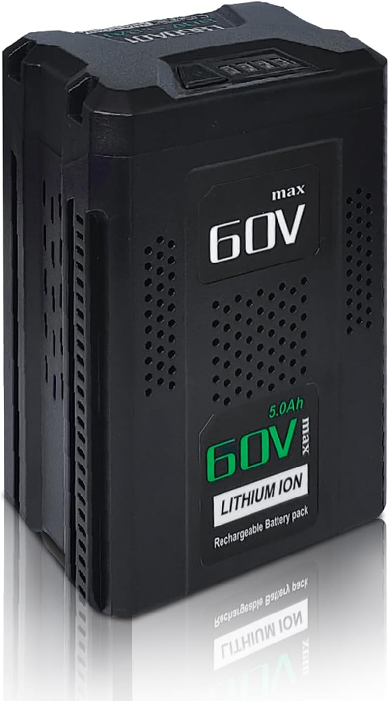 60V 5.0Ah Replacement Battery for Greenworks 60V Lithium Ion Battery LB60A03 LB60A02 LB60A00, Compatible with 60-Volt Greenworks Cordless Power Tool Lawn Mower Leaf Blower