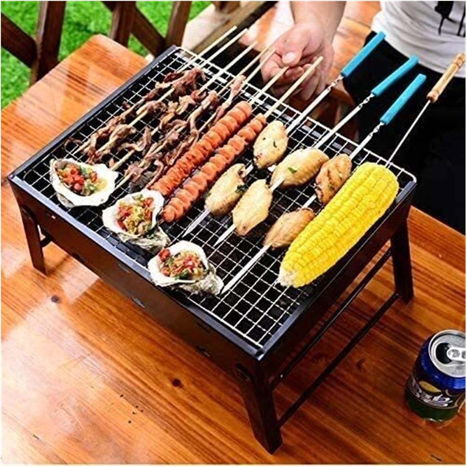 Fire Pit Fire Pits Outdoor Wood Burning Bonfire Wood Burning Patio Coal Grill Firepit for Outside Grill Charcoal Smokeless Grill with Spark Screen Poker with Cover BBQ Cooking for Outside Ca