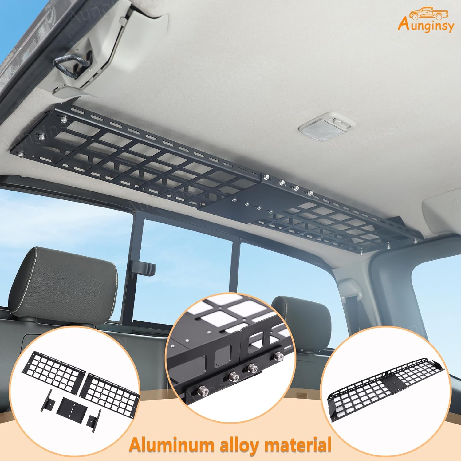 Car Interior Rear Trunk Cargo Rack Basket Tray Compatible with Nissan Frontier 2009-2017 Modular Storage Luggage Carrier Roof Overhead Molle Panel System Shelf Rack Trunk Hanging Organizer Accessories