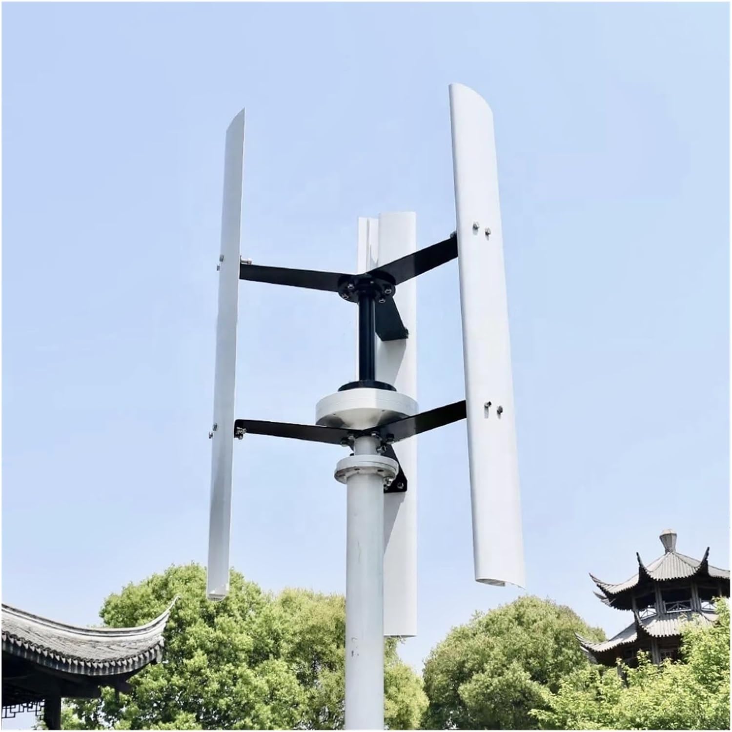 Wind Turbine Generator Kit, 5000W Wind Turbine nerator Household Energy Stora System Vertical Home Appliance 48V Low Wind Speed Starting Wind Turbine for Hybrid Solar Wind System(12V)