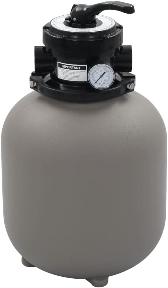 SKM Pool Sand Filter with 4 Position Valve Gray 1.4