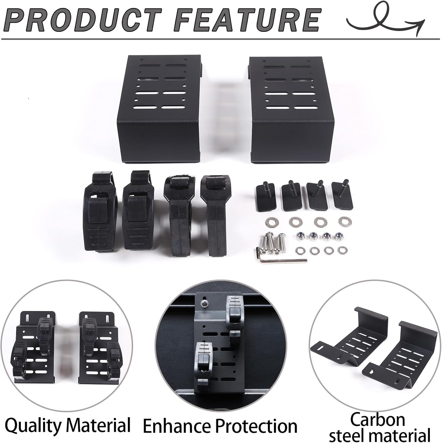 Lcojicep Truck Bed Rail Side Mount Holder Compatible with Tacoma 2016-2023，Bed Rail Modular Accessory Mount for Shovels, Recovery Boards, Other Accessories