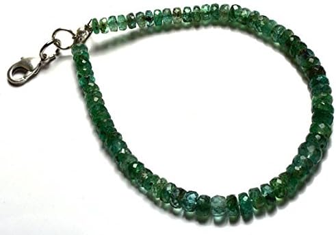 1 strand natural 7 inches stands agems natural emerald transparent faceted roundels beads necklace 4 to 6 mm