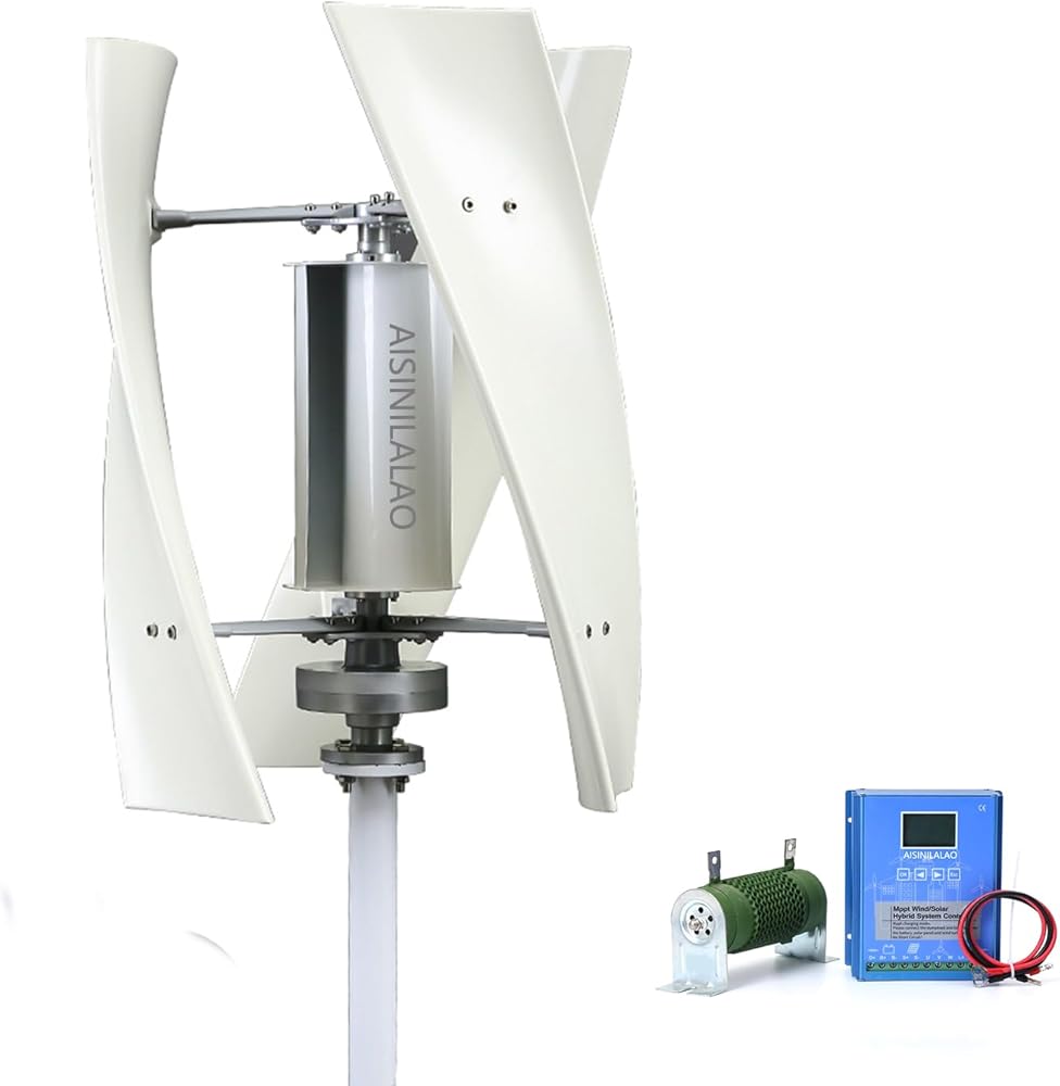 8000W 12V24V48V Vertical Axis Breeze Start Wind-Solar Complementary +Magnetic Levitation Axis Wind Turbine Generator Power for Outdoor Garden