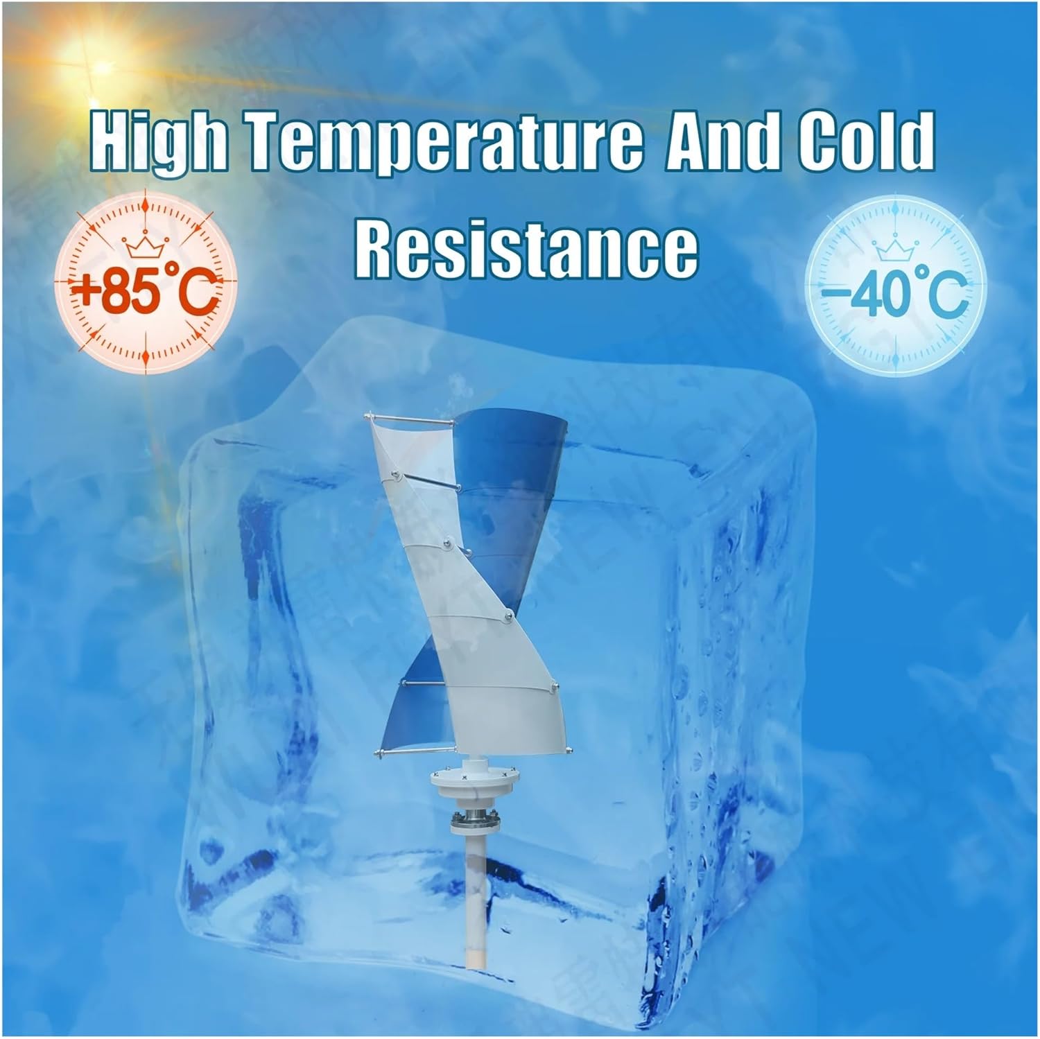 Wind Turbine Generator, 3000W Wind Vertical Turbine Generator Alternative Free Energy Windmill 24V 48V MPPT Controller Wind System for Marine, RV, Home(Orange White,ONLY TURBINE_24V)