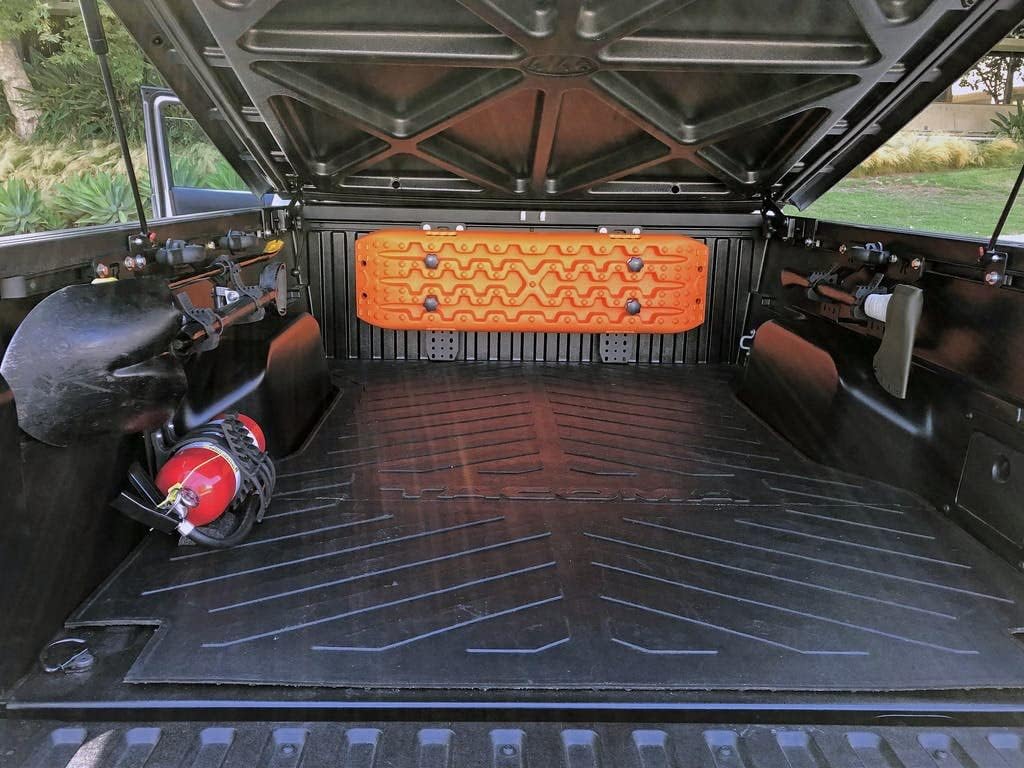 Rago Fabrication Bed Rail Modular Accessory Mount for Shovels, Recovery Boards, Fuel Cans & Other Accessories for Toyota Tacoma | 3 Mounting Locations | Made in The USA