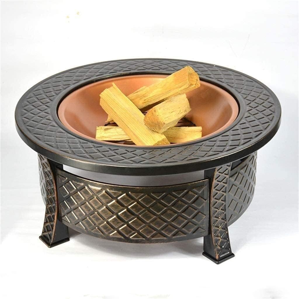 BBQ Grill Outdoor Fire Pits Outdoor Wood Burning 32'' Outdoor Fire Pit Metal Square Firepit Patio Stove Wood Burning BBQ Grill Fire Pit Bowl with Spark Screen Cover with Cover BBQ Cooking for Outside