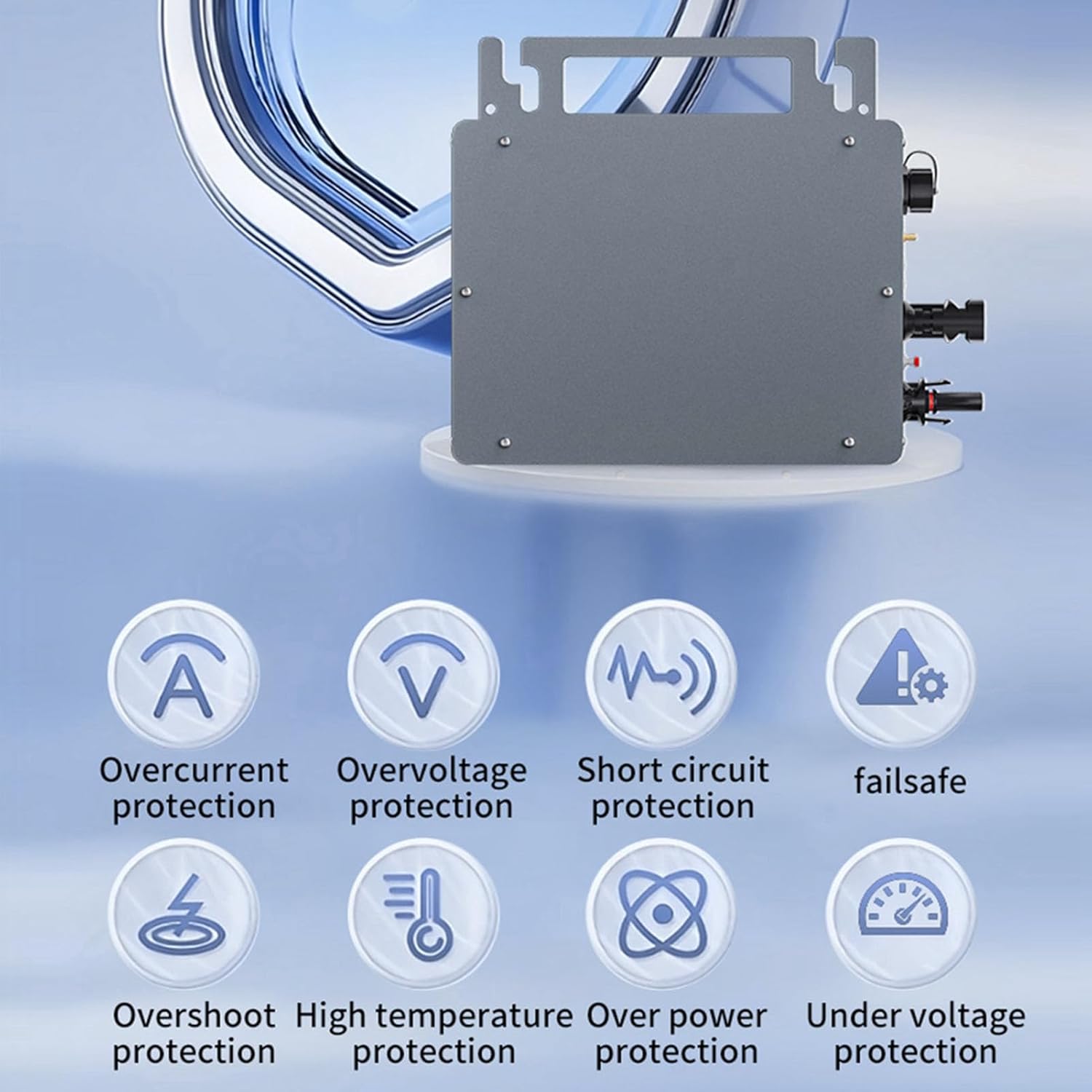 Grid Tie Solar Power Inverter, 550W APP Control Single Phase Solar Grid Tie Micro Inverter Remote Monitoring and Control Solar Grid Micro Inverter