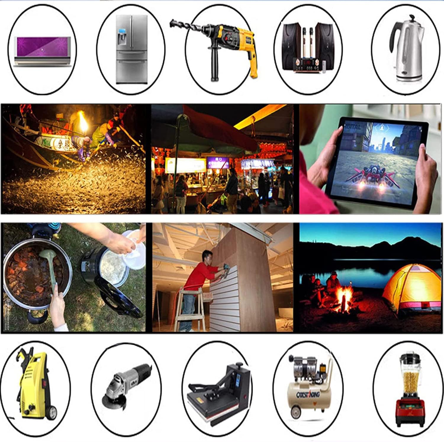 Car Power Inverter 3000w 4000w 5000w 6000w Pure Sine Wave Inverter Dc 12v 24v 48v 60v 72v to Ac 110v 220v Voltage Converter, for Caravan/Truck,4000W-24Vto220V