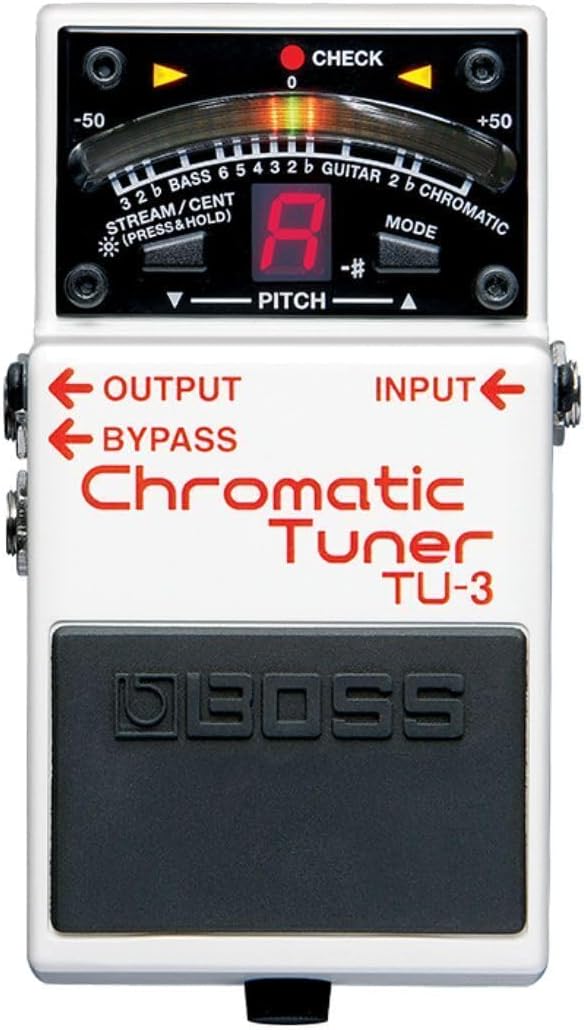 BOSS TU-3 Chromatic Floor Tuner for Guitar and Bass | Industry-Standard Performance | Tank-Tough BOSS Stompbox Body | 21-Segment LED Meter | Accurate to +/- One Cent | Accu-Pitch Sign Function